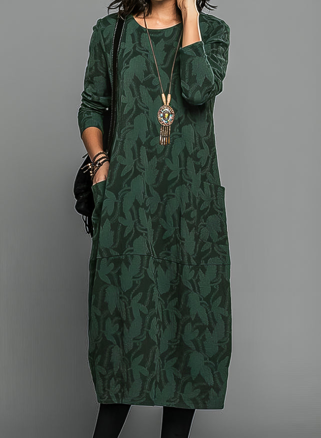 Levoire | Robe longue à manches imprimées Vert