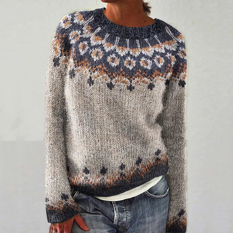 Levoire | Pull Géométrique Contrastant Gris