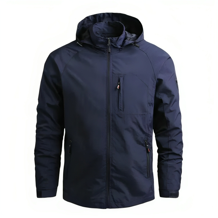 Levoire | Veste Imperméable Coupe-Vent Avec Capuche Pour Hommes Bleu foncé