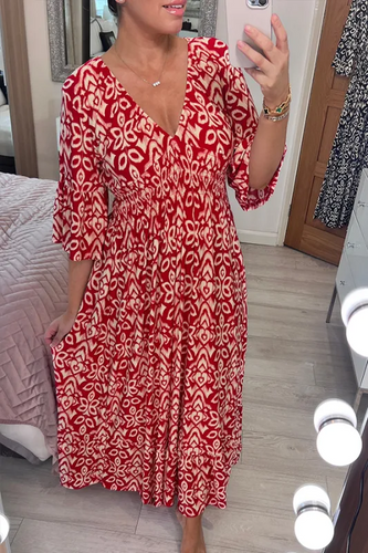 Levoire | Robe à col en V et à manches larges