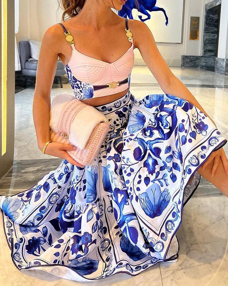 Levoire | Ensemble De Motifs Floraux Élégant Bleu (Presque Épuisé)
