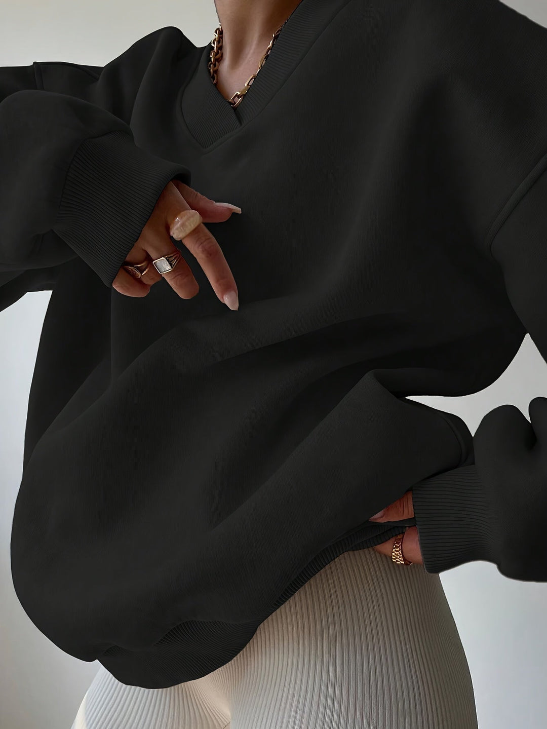 Levoire | Sweatshirt À Col Rond Avec Épaules Tombantes