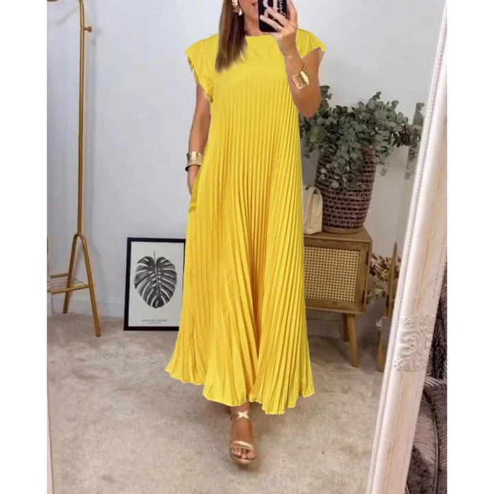 Levoire | Robe Maxi Élégante Et Confortable Avec Plis Jaune