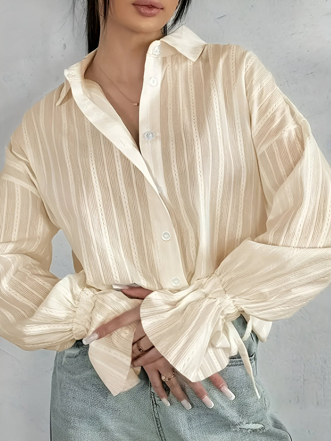 Levoire | Chemise À Col Brodé Abricot