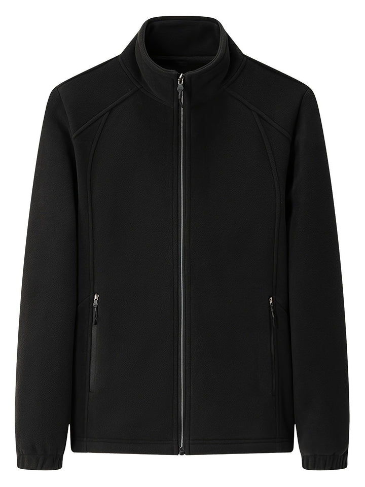 Levoire | Veste À Manches Longues Avec Col Montant En Douceur Avec Fermeture Éclair Noir