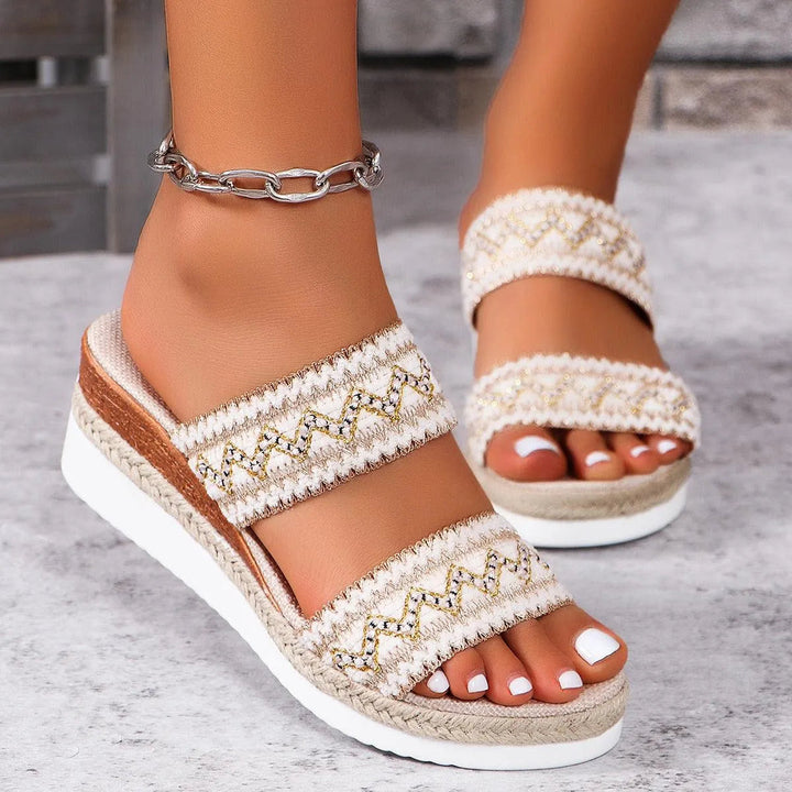 Levoire | Sandales d'été avec semelle en lin Beige