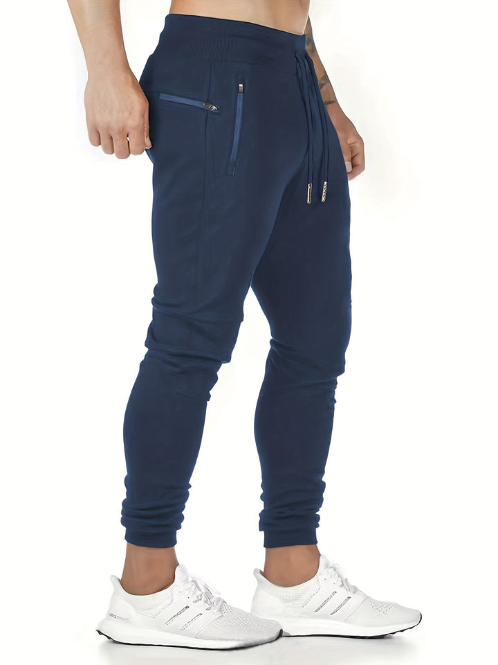 Levoire | Pantalons De Jogging Confortables Pour Hommes Avec Poches Et Cordons Gris Bleu
