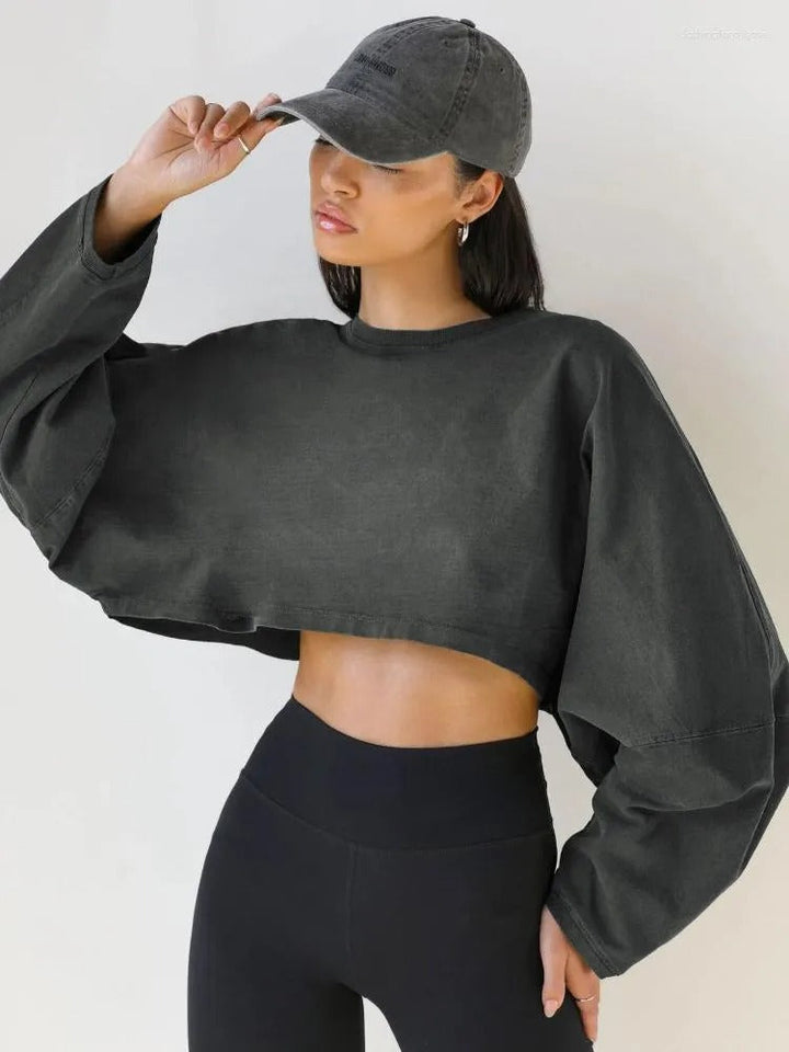 Levoire | Sweatshirt Court Élégant Noir (Presque épuisé)