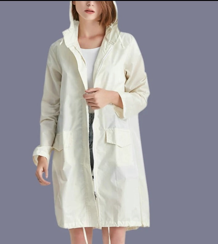 Levoire | Veste De Pluie Coupe-Vent Avec Fermeture Éclair Blanc