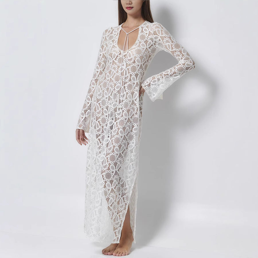 Levoire | Robe longue en dentelle transparente
