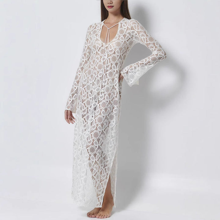 Levoire | Robe longue en dentelle transparente
