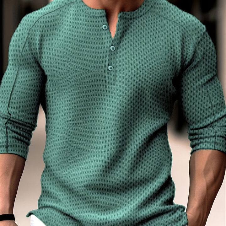 Levoire | T-Shirt Henley En Tricot Gaufré Homme Légumes
