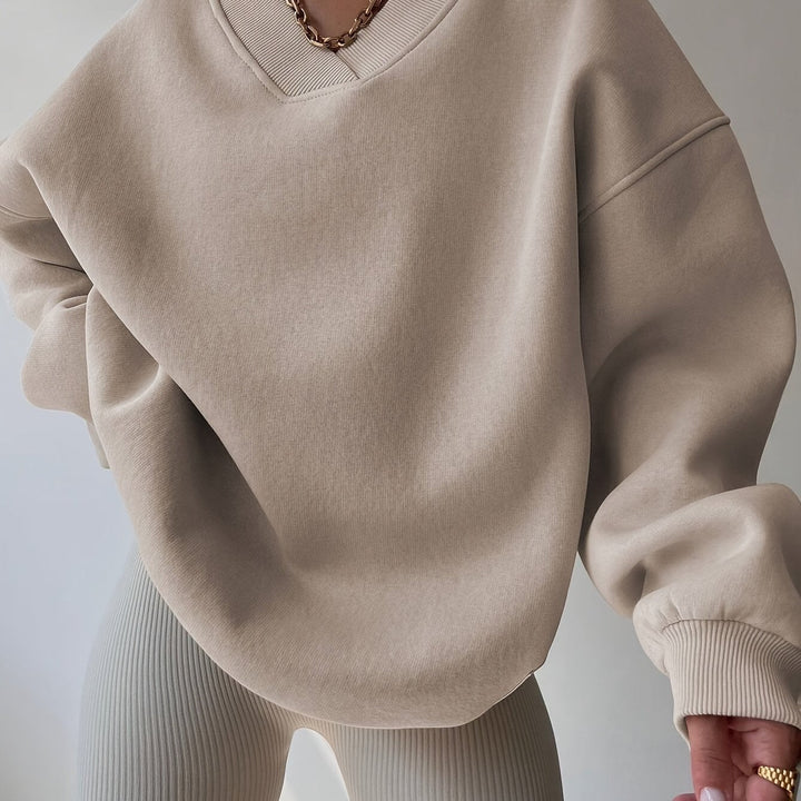 Levoire | Sweatshirt À Col Rond Avec Épaules Tombantes Abricot