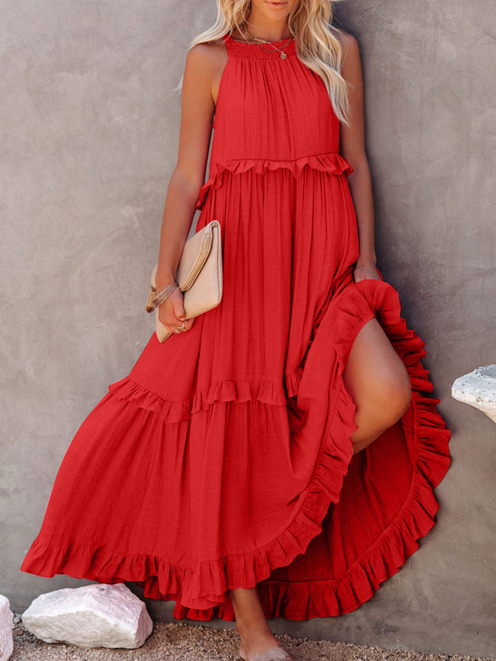 Levoire | Robe maxi sans bretelles avec volants