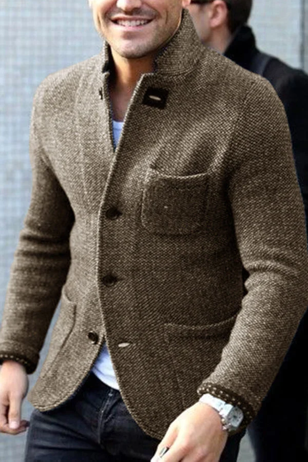 Levoire | Pull À Manches Longues Ajusté Avec Boutons Et Poches Khaki