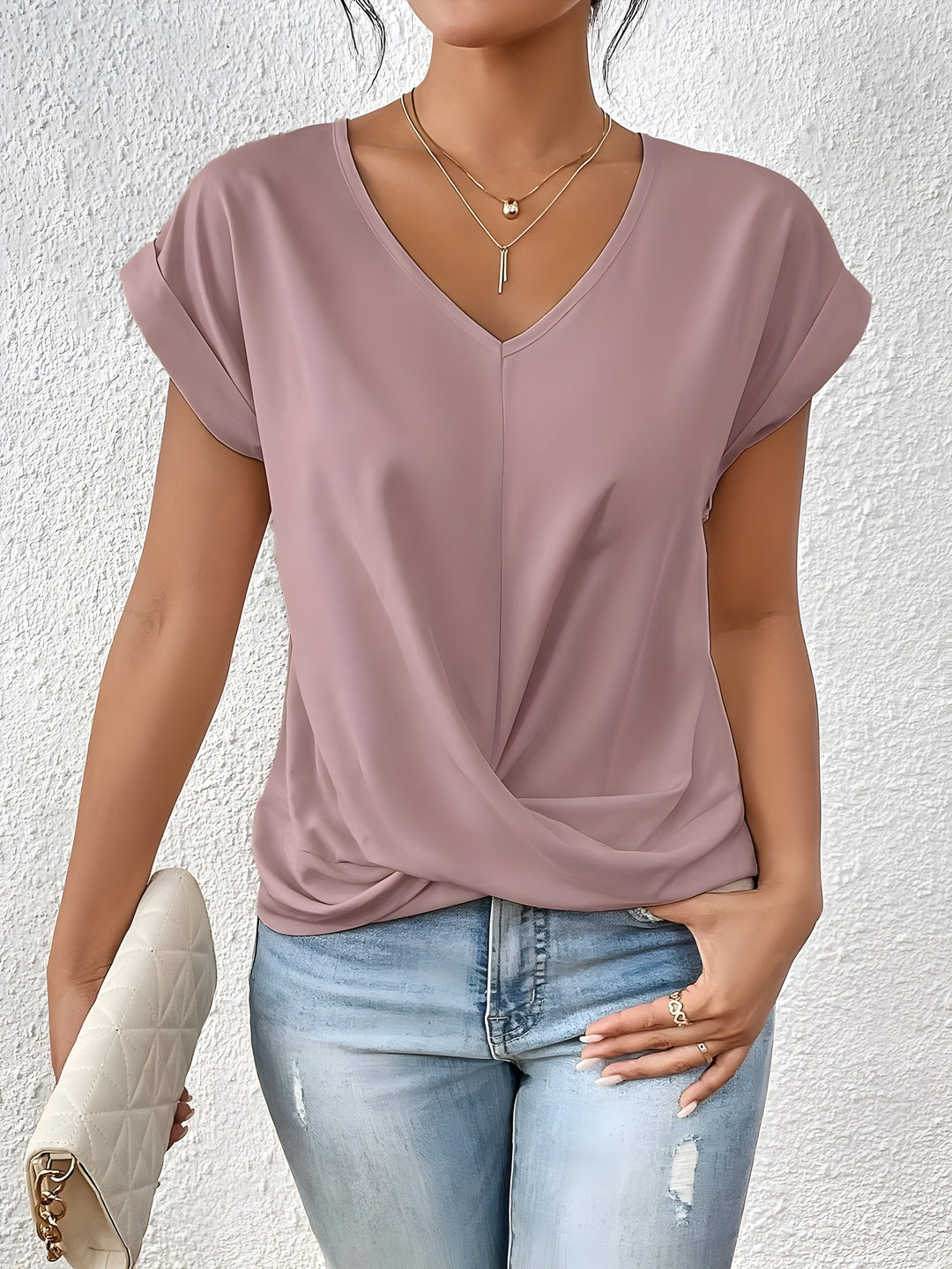 Levoire | Chemise À Col En V Pour Tenues Décontractées Rosa