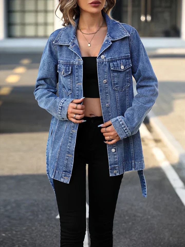 Levoire | Veste En Jean Avec Ceinture Pour Femmes