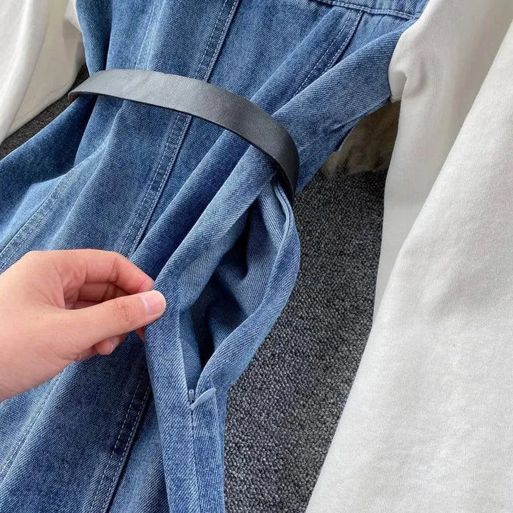 Levoire | Robe en jean pour femmes à encolure ronde
