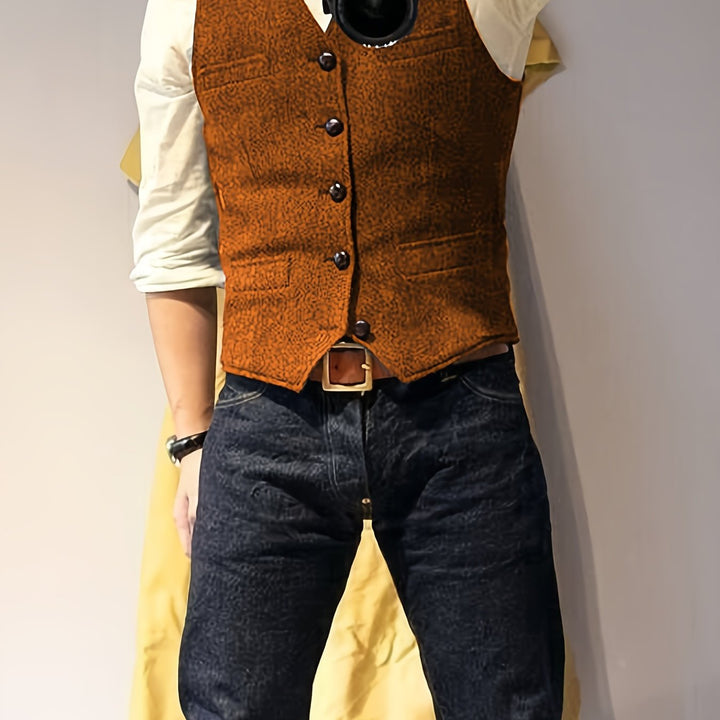Levoire | Gilet En Laine Inspiré Par La Récolte Du Vin Avec Motif De Toile D'Araignée Orange-Rouge