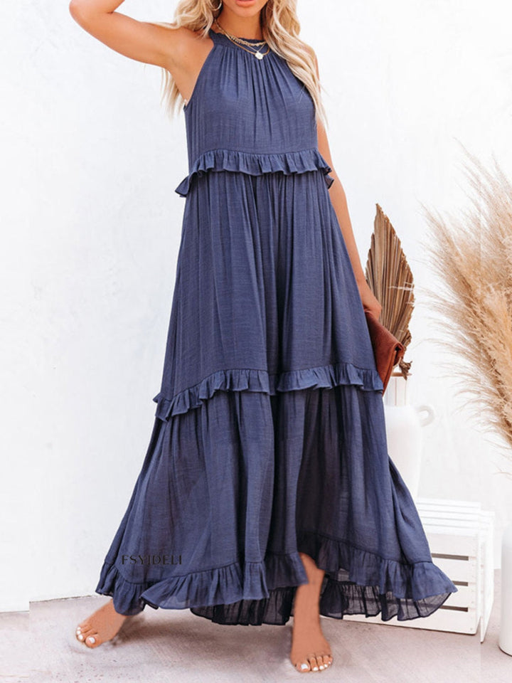 Levoire | Robe maxi sans bretelles avec volants Meripihkanen