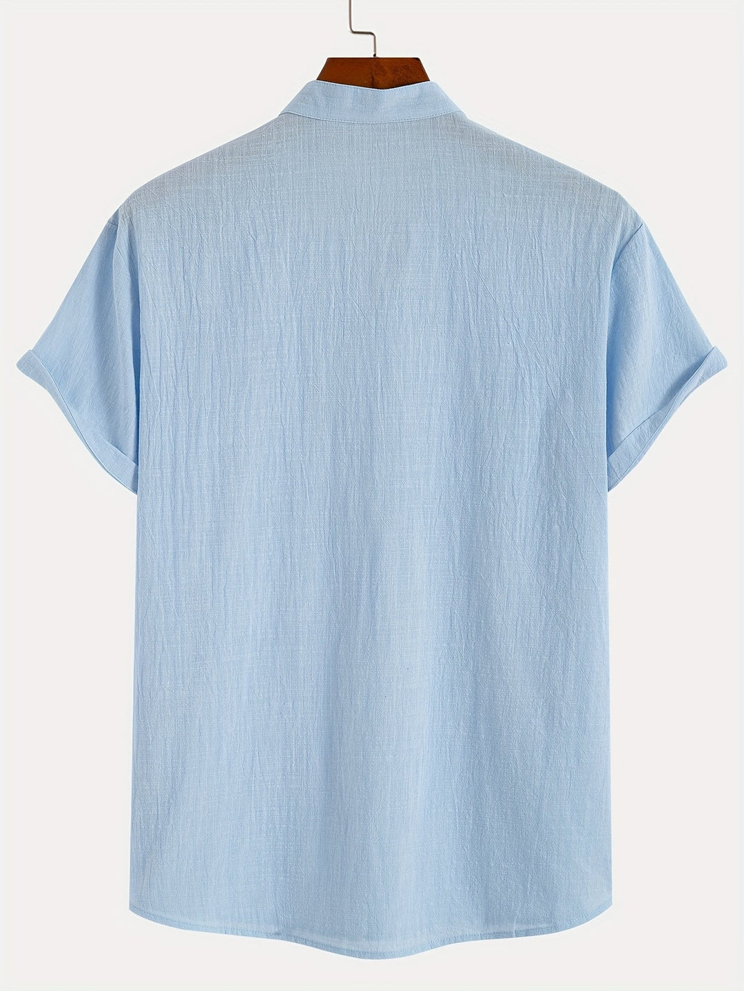 Levoire | T-Shirt Henley À Manches Courtes Unies Avec Col En V Profond
