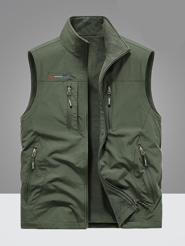 Levoire | Gilet en polaire doublé avec plusieurs poches arméen vert