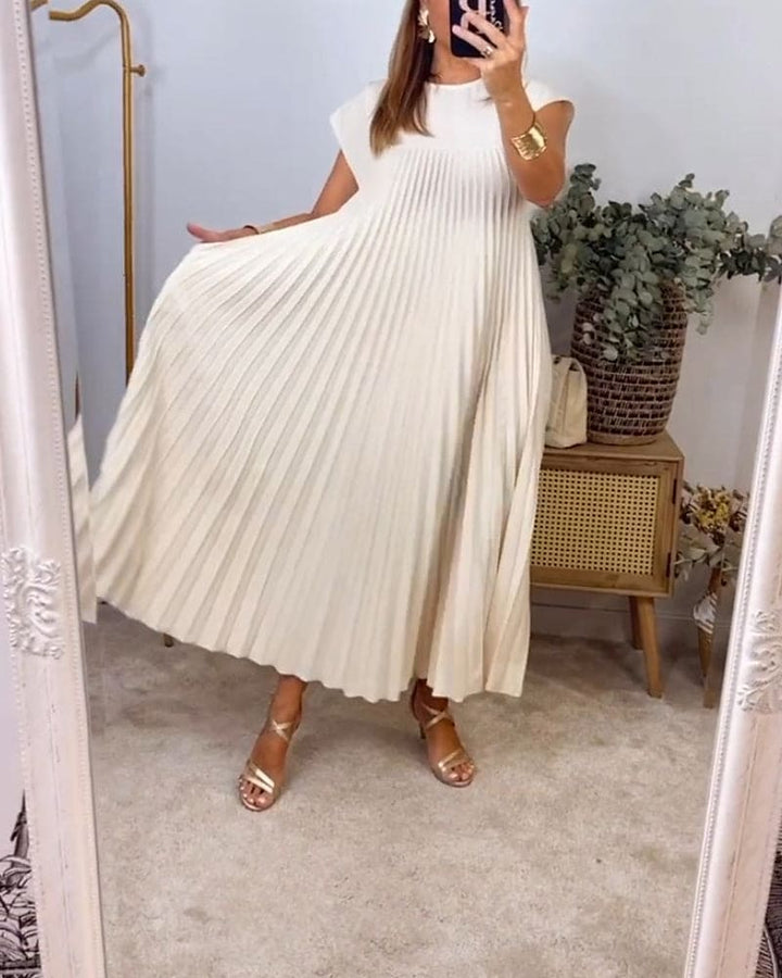 Levoire | Robe Unie Sans Manches Froncée