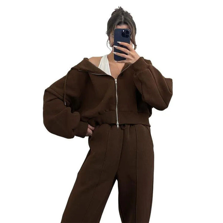 Levoire | Sweat à capuche et pantalon de jogging décontracté Braun