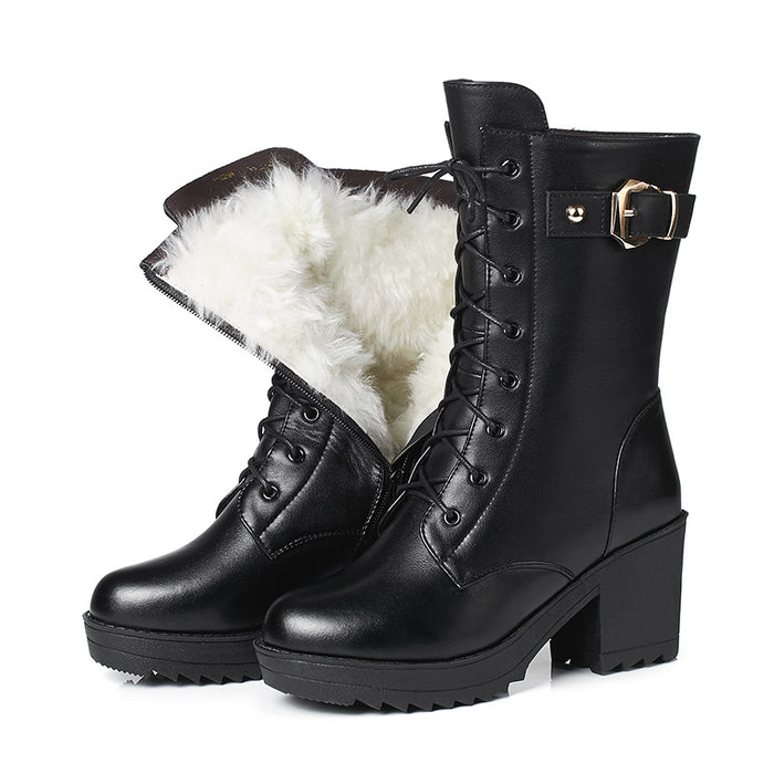 Levoire | Bottes Pour Femmes Avec Talons Et Design De Lacets Unique Noir