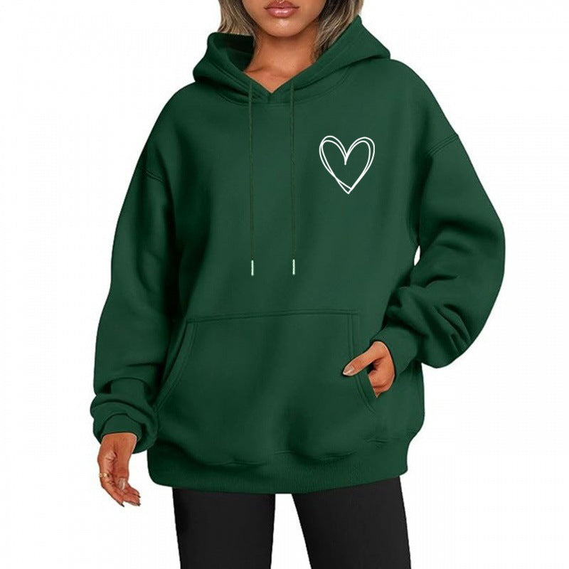 Levoire | Sweat À Capuche Décontracté Long Vert foncé