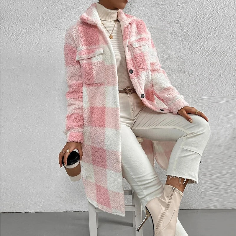 Levoire | Chemise À Carreaux En Teddyfleece Rosa