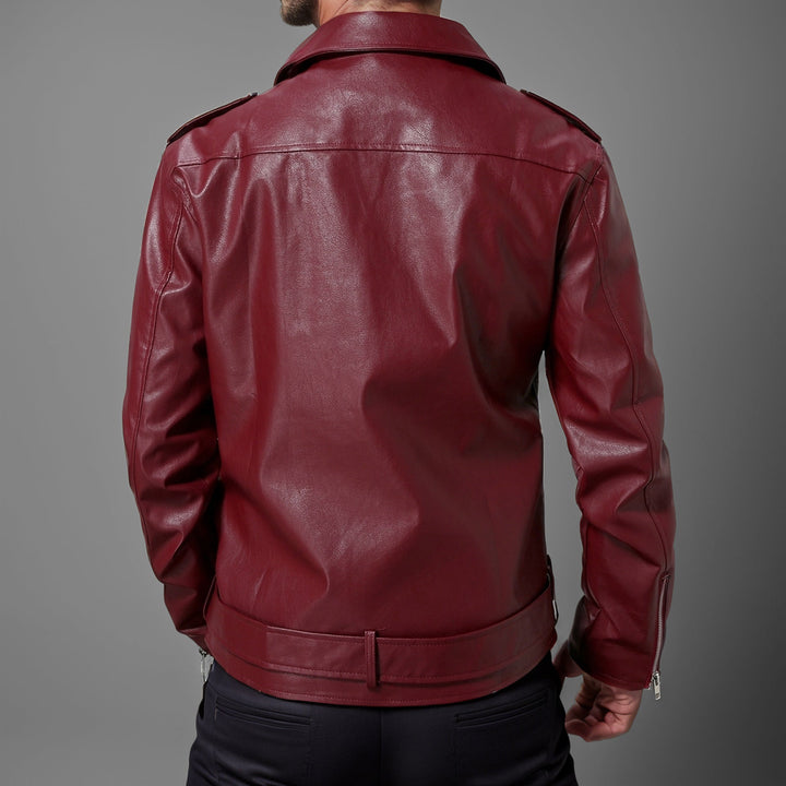 Levoire | Veste En Cuir Slim Fit Avec Revêtement