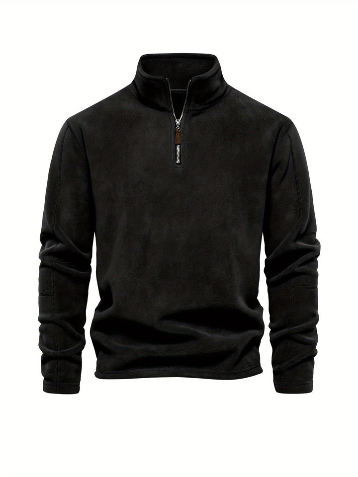 Levoire | Veste À Col En V Pour Homme Avec Zip Et Col En V Noir