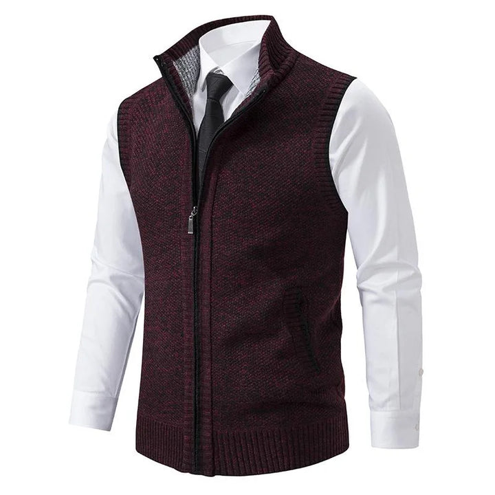 Levoire | Gilet Polaire Tricoté Sans Manches Rouge