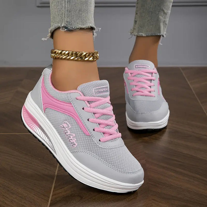 Levoire | Chaussures Antidérapantes Confortables Avec Semelle Épaisse Pour Une Marche Sans Douleur Gris et rose