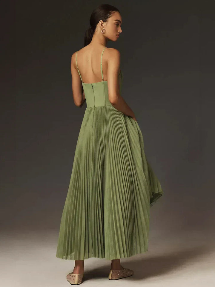 Levoire | Robe Midi Corset Plissée Pour Femmes
