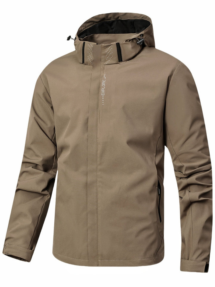 Levoire | Veste à capuche coupe-vent à manches longues avec poches Kaki