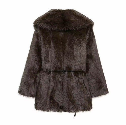 Levoire | Manteau En Fausse Fourrure Luxueux Avec Ceinture
