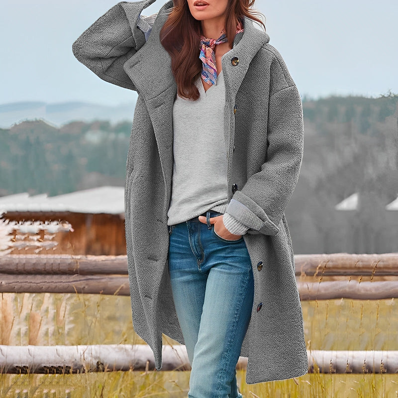 Levoire | manteau long avec capuche Gris