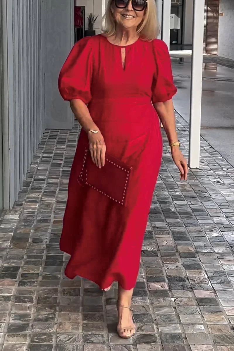 Levoire | Robe confortable en lin épais Rouge
