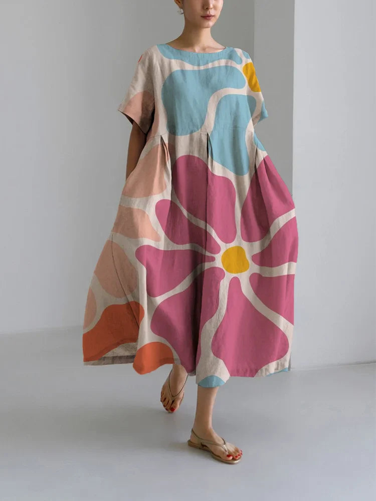 Levoire | Robe Féminine Luftige Avec Col Rond Et Motif Floral