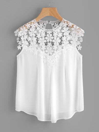Blouse femme avec broderie florale et coupe fluide Levoire