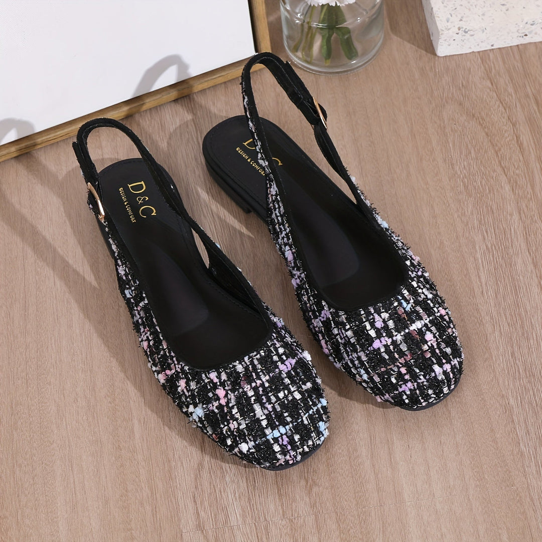 Levoire | Ballerines Moulées Avec Un Slingback Élégant Et Un Bout Carré Noir