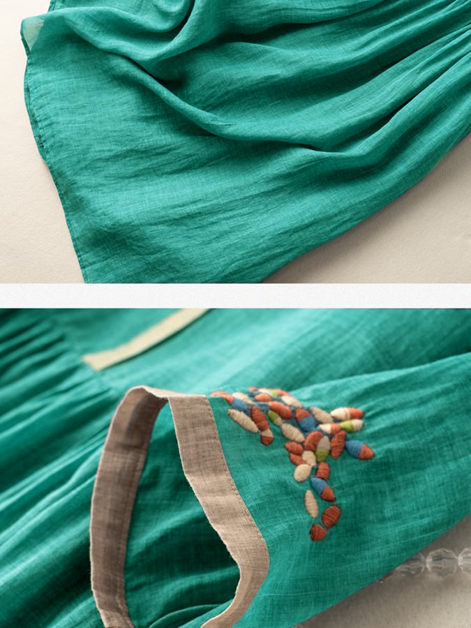 Levoire | Robe Brodée En Coton Et Lin