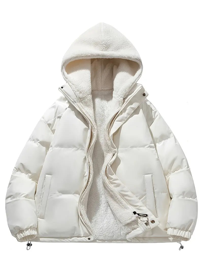 Levoire | Veste à capuche en polaire à manches longues avec poches Blanc