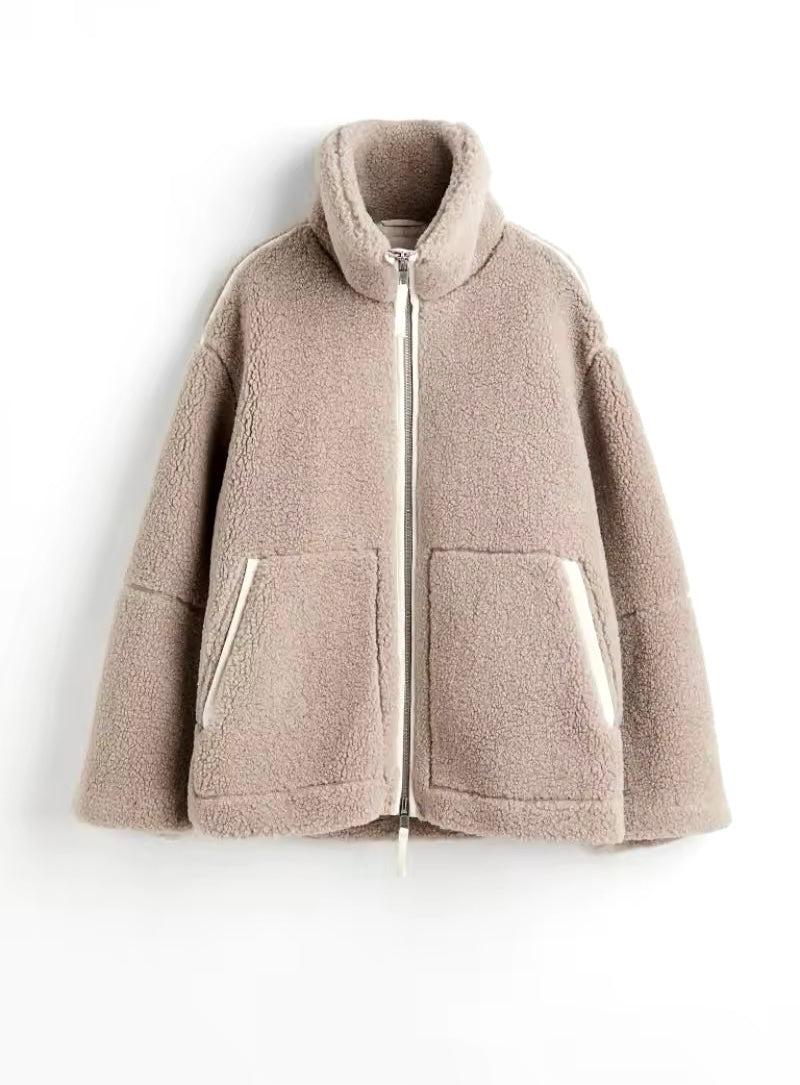 Levoire | Veste En Polaire Douillette Avec Fermeture Éclair Intégrale Braun