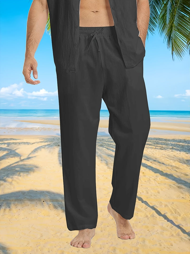 Levoire | Pantalons Décontractés Pour Hommes Avec Cordon De Serrage Et Poches Noir