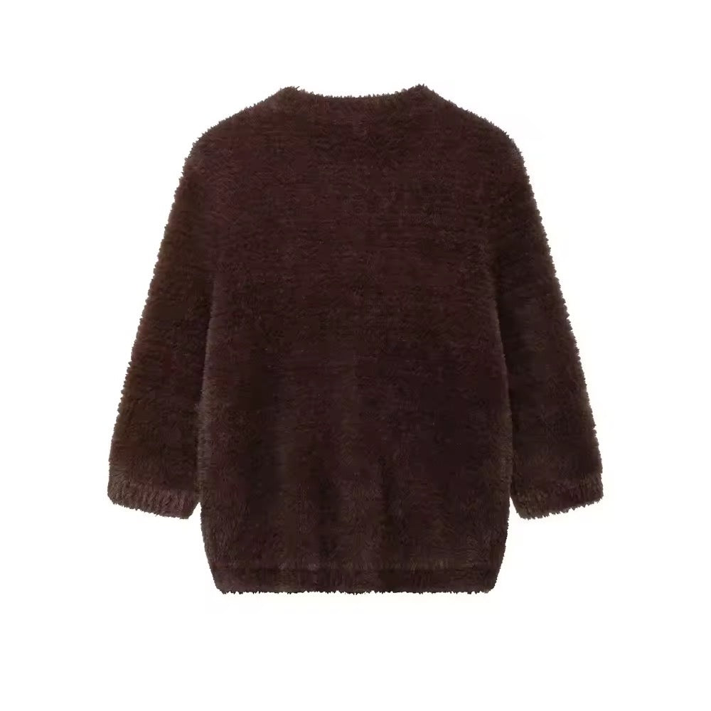 Levoire | Cardigan En Tricot Doux Avec Boutons En Forme De Fleur
