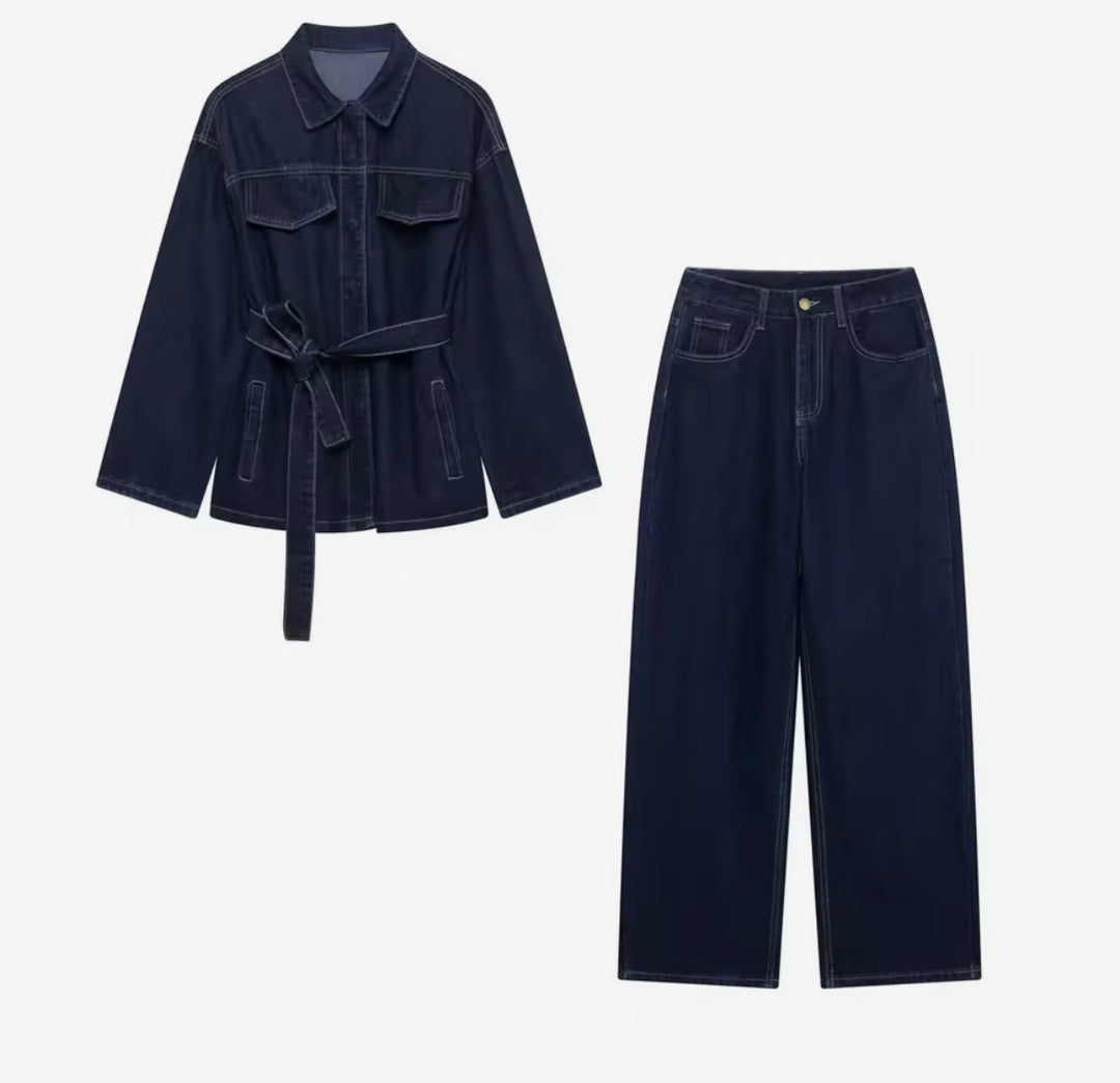 Levoire | Veste En Denim Satz Classic Chic & Pantalon