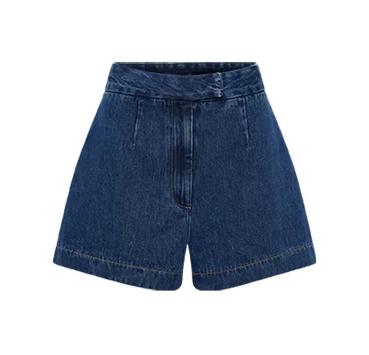 Levoire | Denim Elegance Ensemble Blazer Sans Manches Avec Shorts